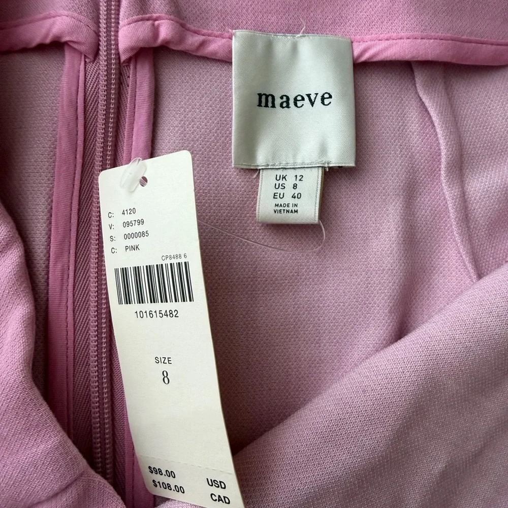 BNWT Maeve Anthropologie Light Pink Linen Style Tailored Mini Skirt - Picture 4 of 5